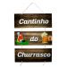 Placa Decorativa Frases Churrasco Com Corda 70x40 Cm