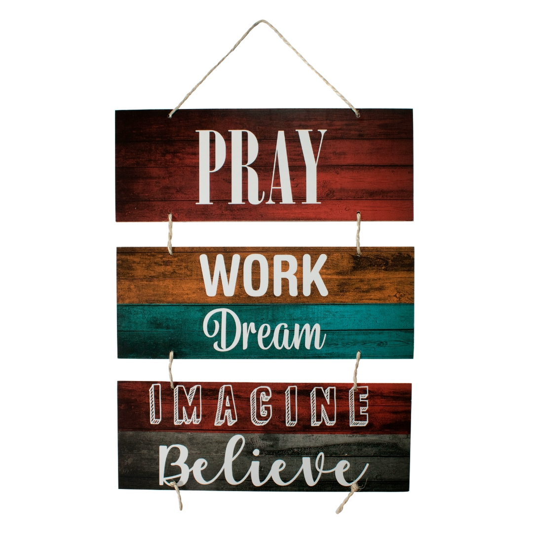 Placa Decorativa Frases Motivacionais Mdf Com Corda 70x40 Cm