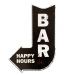 Placa Decorativa Recorte Seta Bar Happy Hours 40x28 Cm