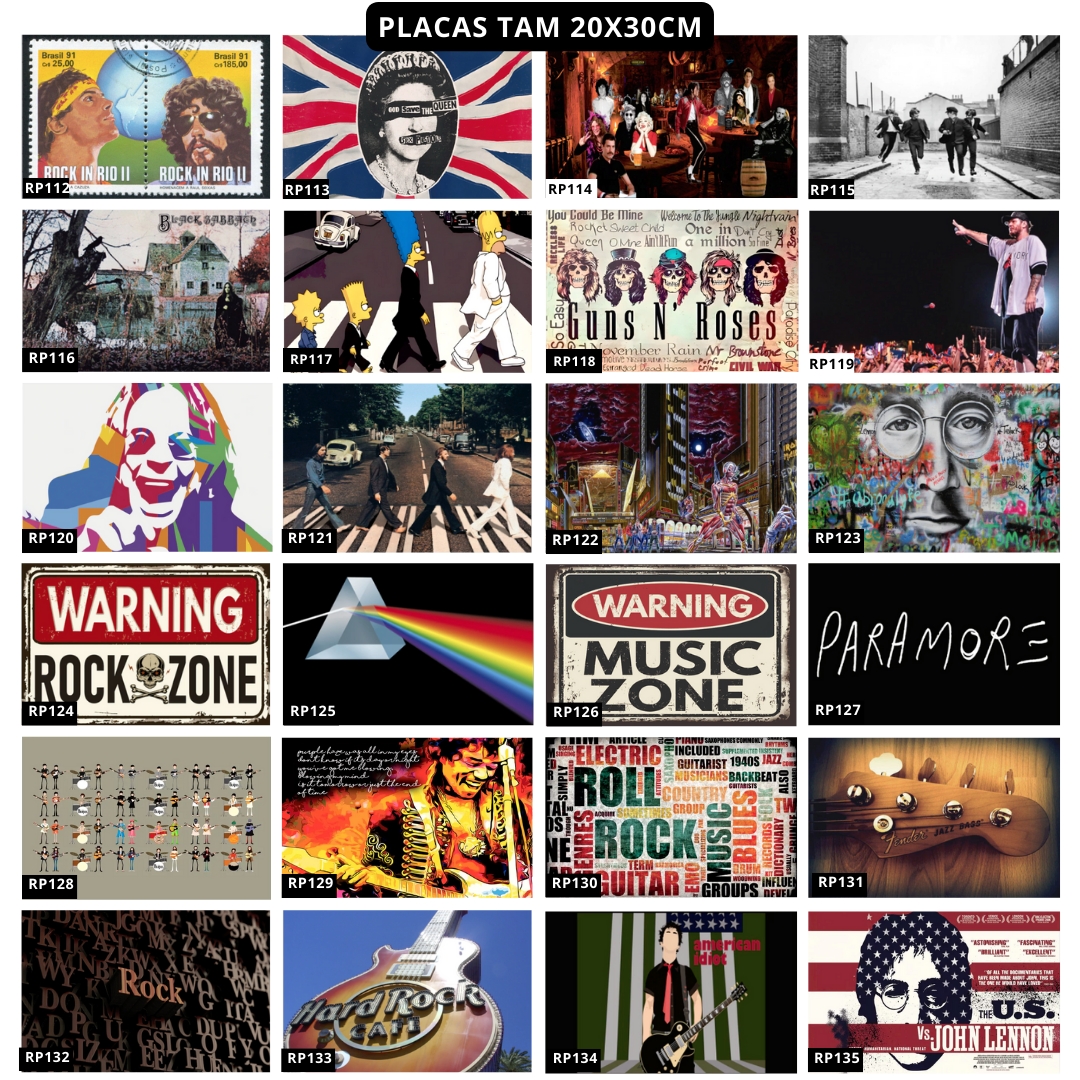 Placa Decorativa Rock Bandas Artistas Pop MDF Você Escolhe