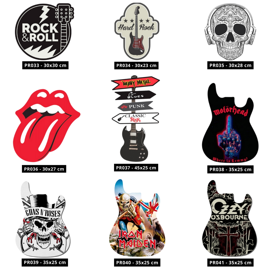 Placa Decorativa Rock Bandas Cervejas Recorte Você Escolhe