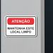 Placa Sinalização Atenção Mantenha Este Local Limpo 20x13 cm