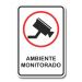Placa de Sinalização Ambiente Monitorado Câmeras 20x30 cm