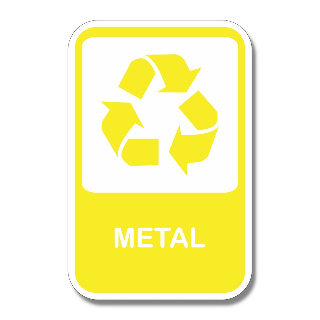 Placa de Sinalização Aviso Reciclagem Metal 20x13 cm