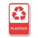 Placa de Sinalização Aviso Reciclagem Plástico 20x13 cm