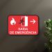 Placa de Sinalização Aviso Saída de Emergência 20x13 cm