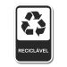 Placa de Sinalização Reciclagem Reciclável Coleta 20x13 cm
