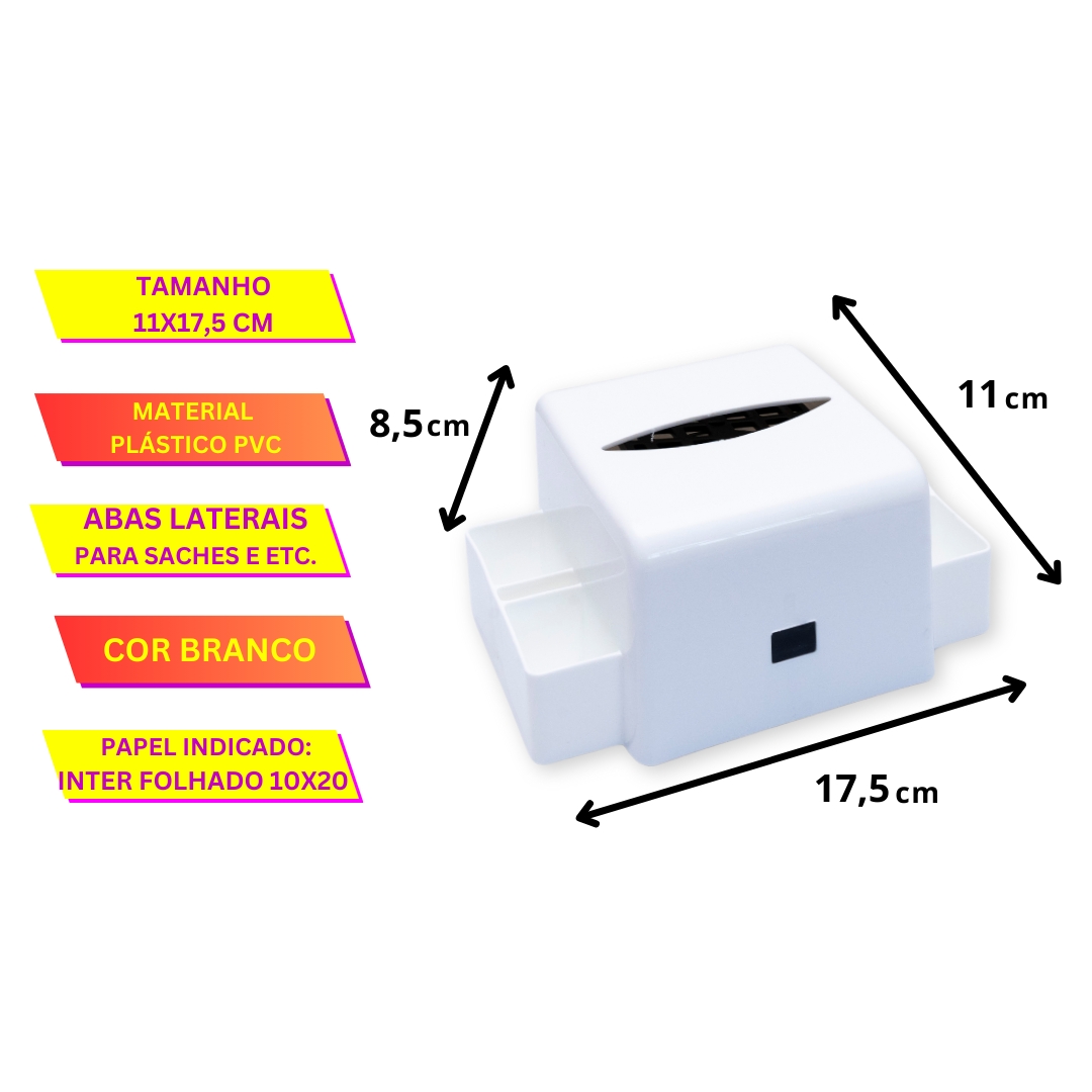 Porta Guardanapo mesa balcão bar c/ porta sache Pvc Kit 10un
