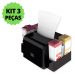 Porta Guardanapo mesa balcão bar c/ porta sache Pvc Kit 3 un