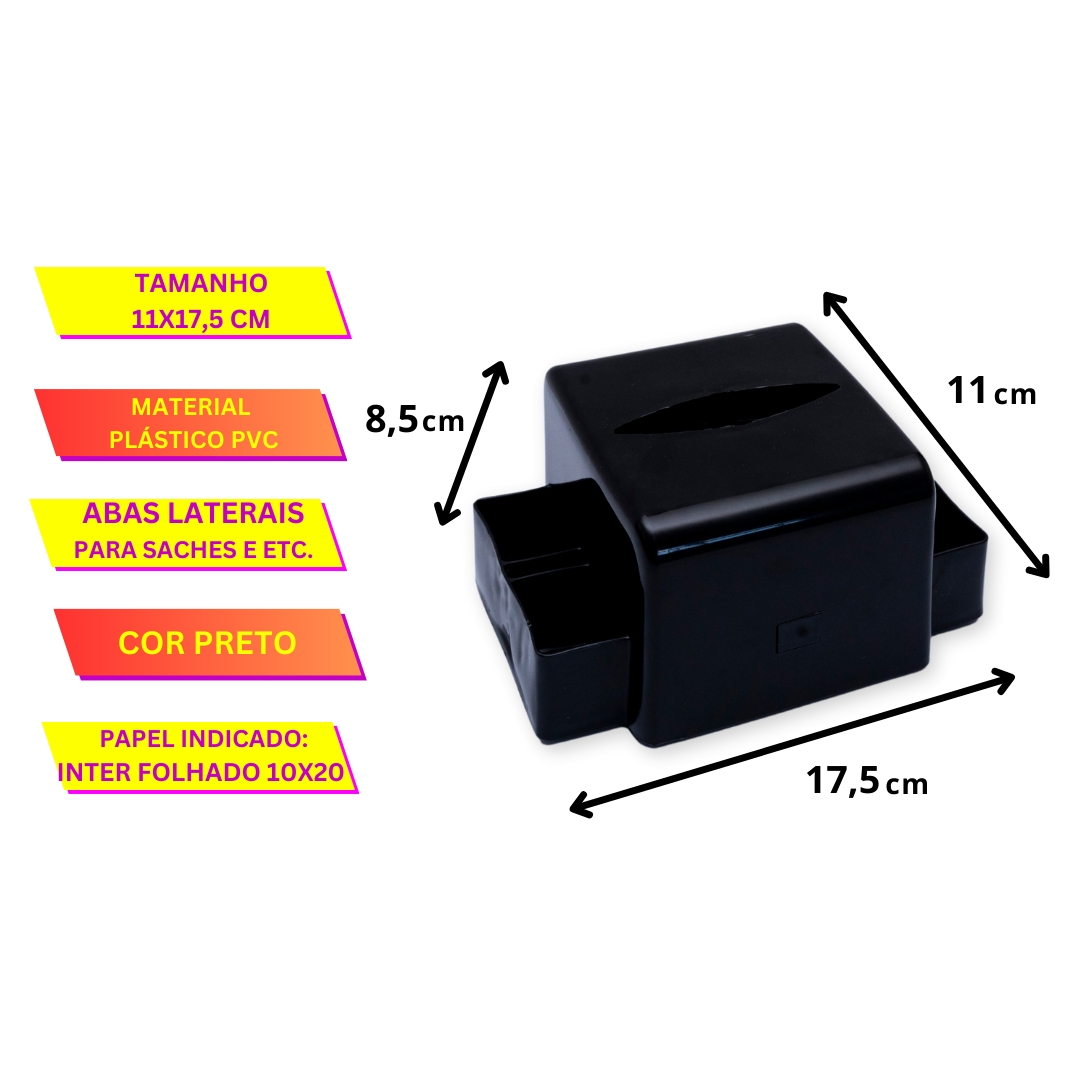 Porta Guardanapo mesa balcão bar c/ porta sache Pvc Kit 5 un