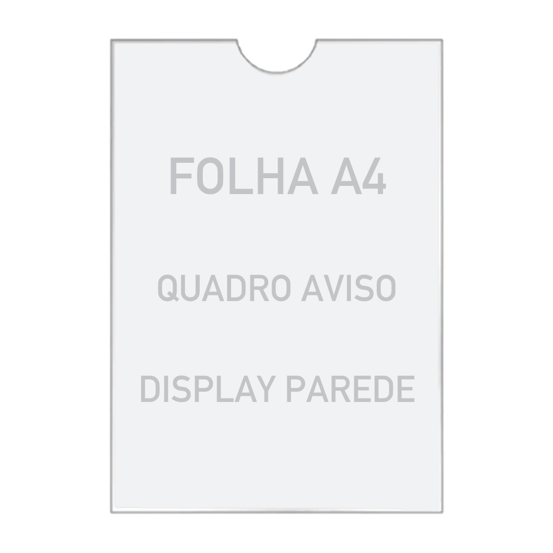 Quadro De Aviso A4 Display De Parede Acrílico Ps Cristal