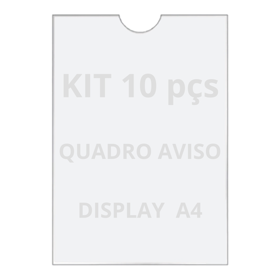 Quadro De Aviso A4 Display De Parede Acrílico Ps Kit 10 Pçs