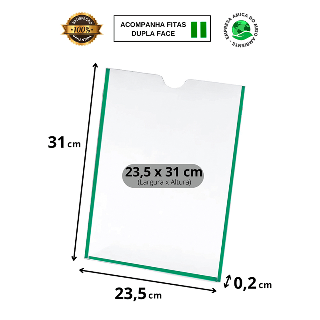 Quadro De Aviso A4 Display De Parede Acrílico Ps Kit 10 Pçs