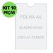 Quadro De Aviso A4 Display De Parede Acrílico Ps Kit 10 Pçs