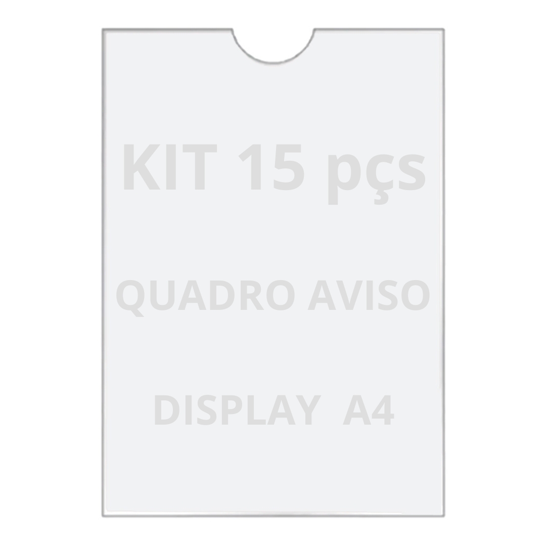 Quadro De Aviso A4 Display De Parede Acrílico Ps Kit 15 Pçs