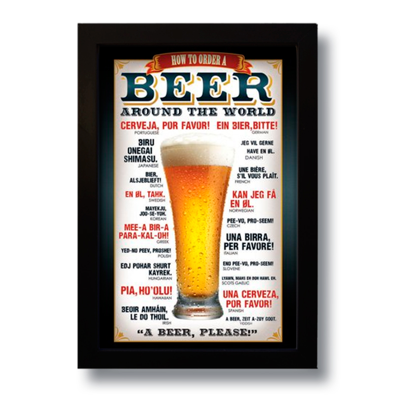 Quadro Decorativo Bebida Around The World  33x43 cm