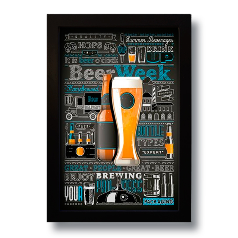 Quadro Decorativo Beer Week Vintage  33x43 cm