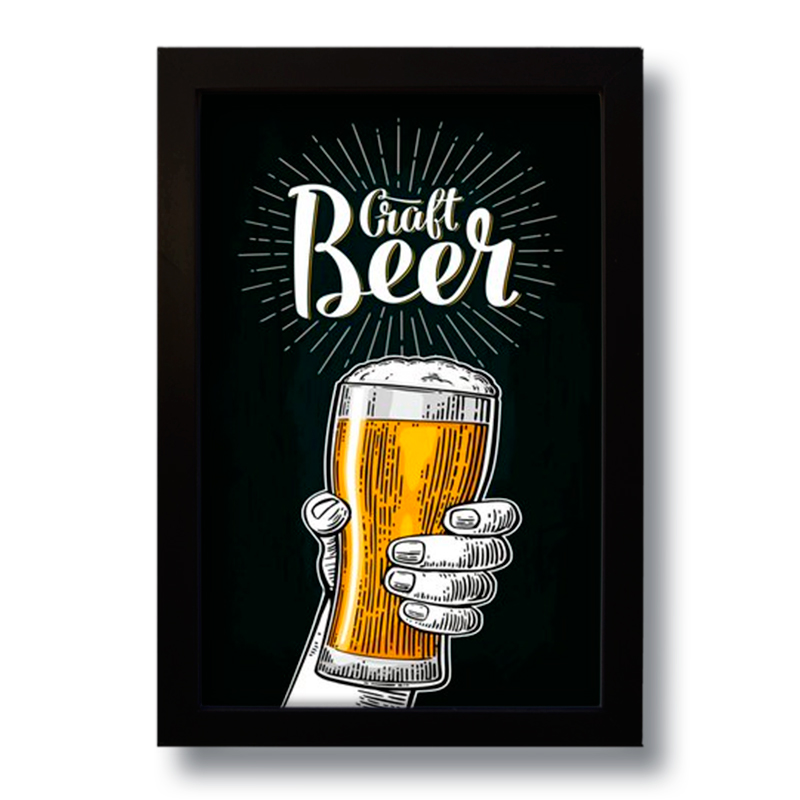 Quadro Decorativo Cerveja Craft Beer Vintage  33x43 cm