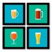 Quadro Decorativo Composê 40x40 Cm Bebidas