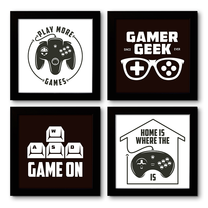 Quadro Decorativo Composê 40x40 Cm Game Geek