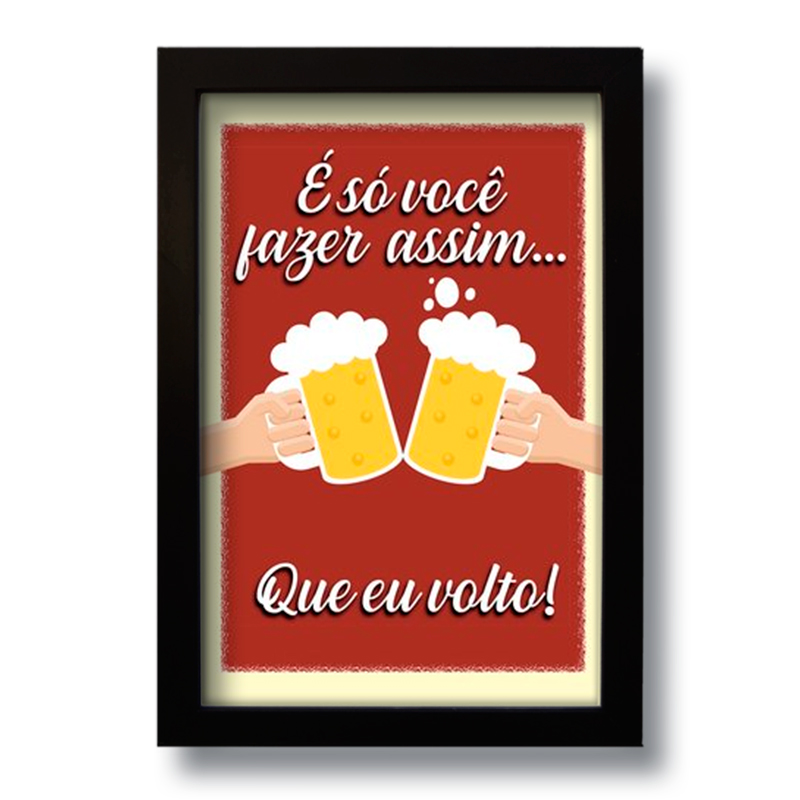 Quadro Decorativo Frase Cerveja Divertida  33x43 cm
