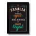 Quadro Decorativo Frase Família Para Sala Quarto  33x43 cm