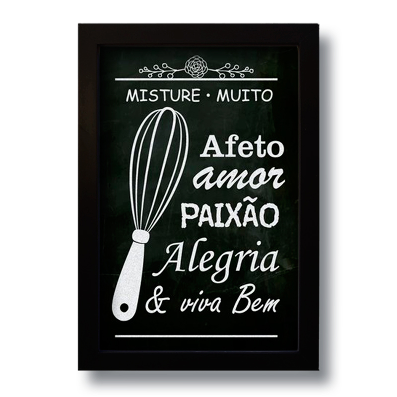 Quadro Decorativo Frase Misture Muito Amor  33x43 cm