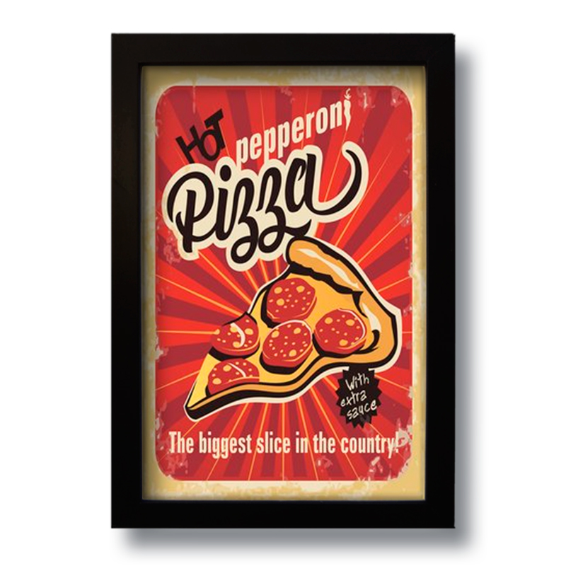 Quadro Decorativo Pizza Vintage  33x43 cm