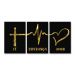 Quadros Decorativos Sala Frase Fé Esperança Amor Kit 3 Placa