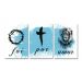 Quadros Decorativos Sala Frase Foi Por Amor Kit 3 Placas