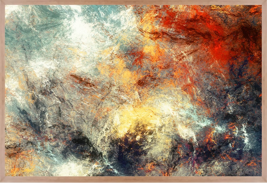 Quadro Decorativo Abstrato  Moldura Caixa Preta, ideal para ambiente de Sala, Quarto (100x70 cm)