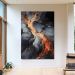 Quadro Decorativo Abstrato Marmorizado Vibrante, Tela em Canvas na Vertical ideal para ambiente de Sala de estar, jantar, reuniões, Quarto e Hall de entrada