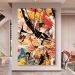 Quadro Decorativo Abstrato Vibrante, Tela em Canvas na Vertical ideal para ambiente de Sala, Quarto e Hall de entrada (100x70 cm)