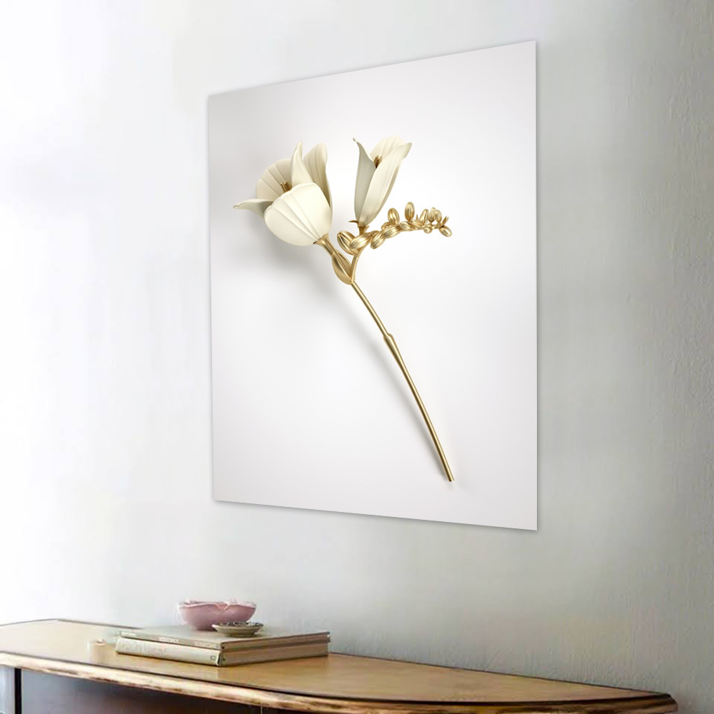 Quadro Decorativo Floral Fotografico Lirio, Tela em Canvas na Vertical ideal para ambiente de Sala de estar, jantar, reuniões, Quarto e Hall de entrada (100x70 cm)