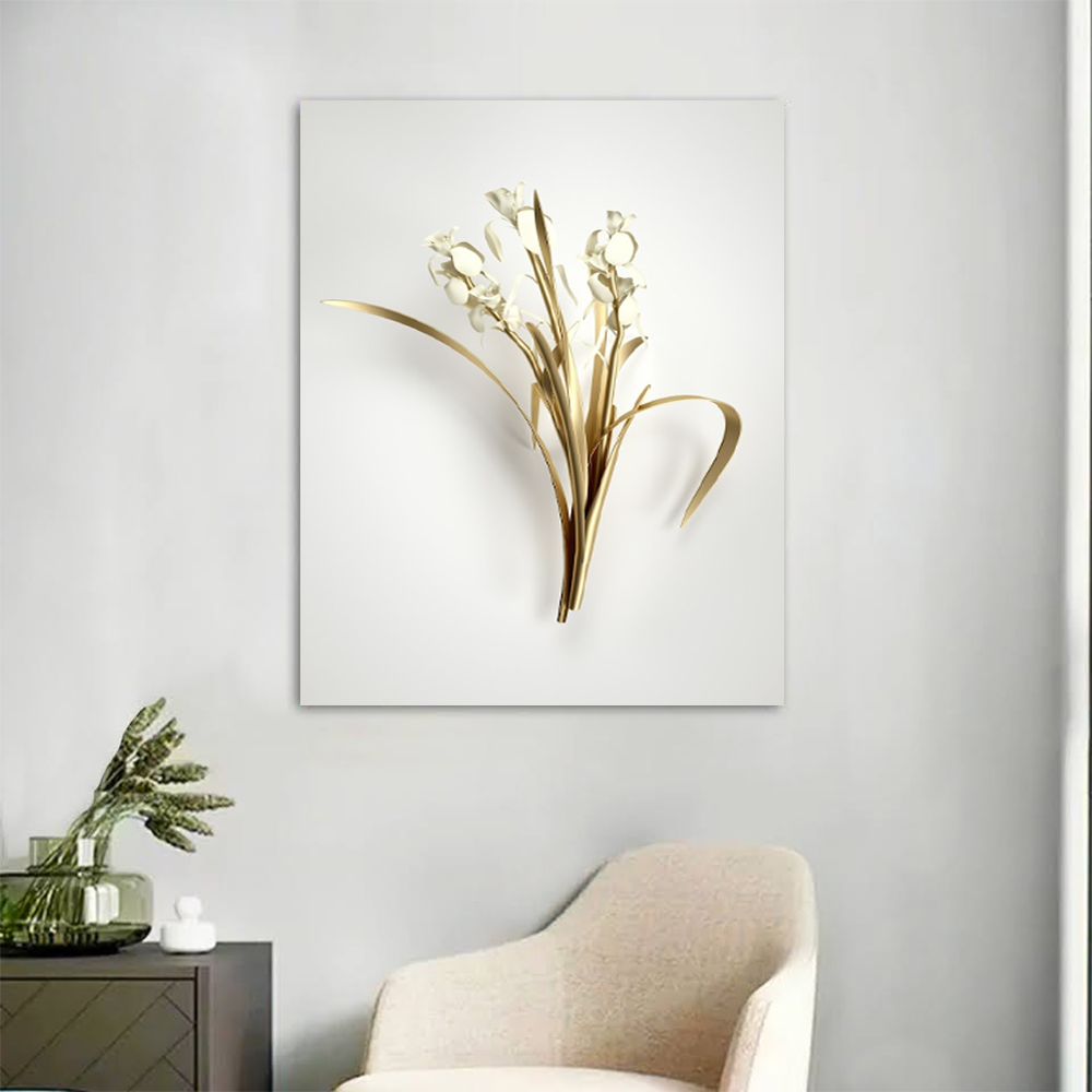 Quadro Decorativo Floral Fotorafica Orquidea, Tela em Canvas na Vertical ideal para ambiente de Sala de estar, jantar, reuniões, Quarto e Hall de entrada (100x70 cm)
