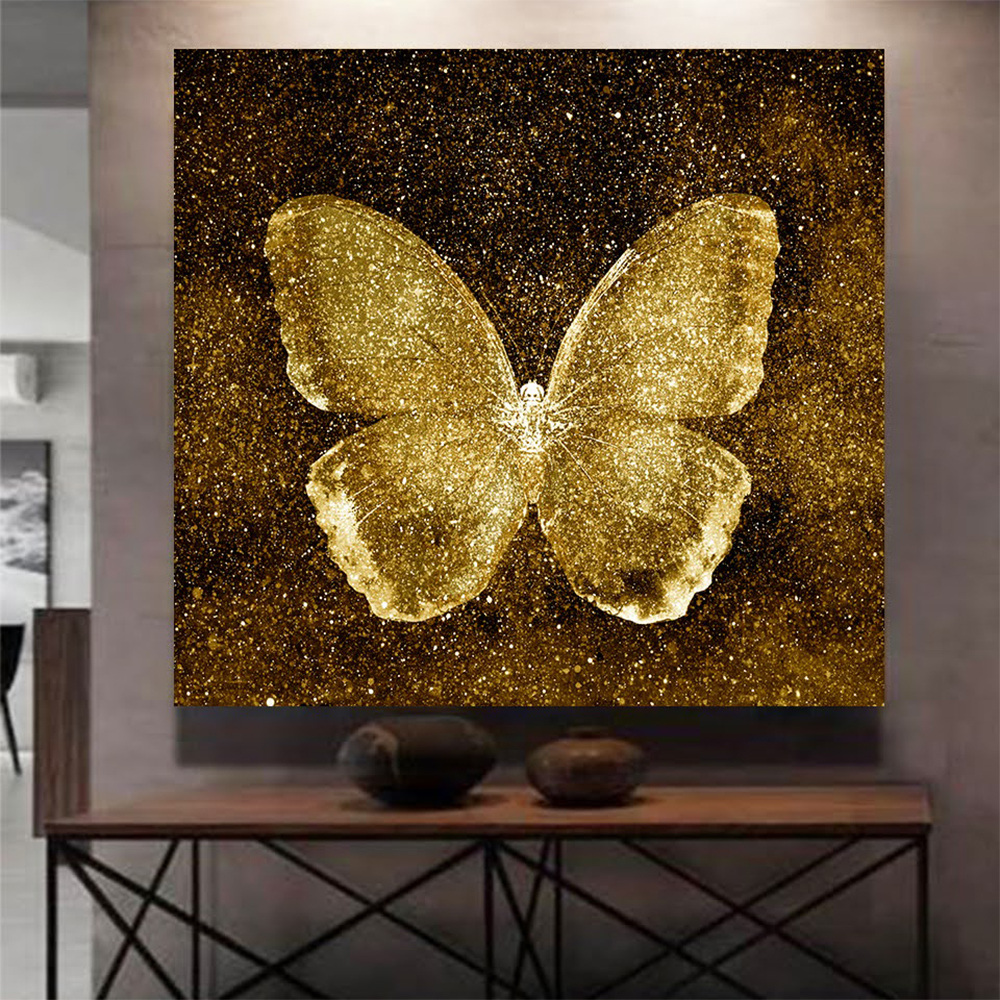 Quadro Decorativo Natureza Borboleta, Tela em Canvas na Vertical ideal para ambiente de Sala de estar, jantar, reuniões, Quarto e Hall de entrada (100x70 cm)