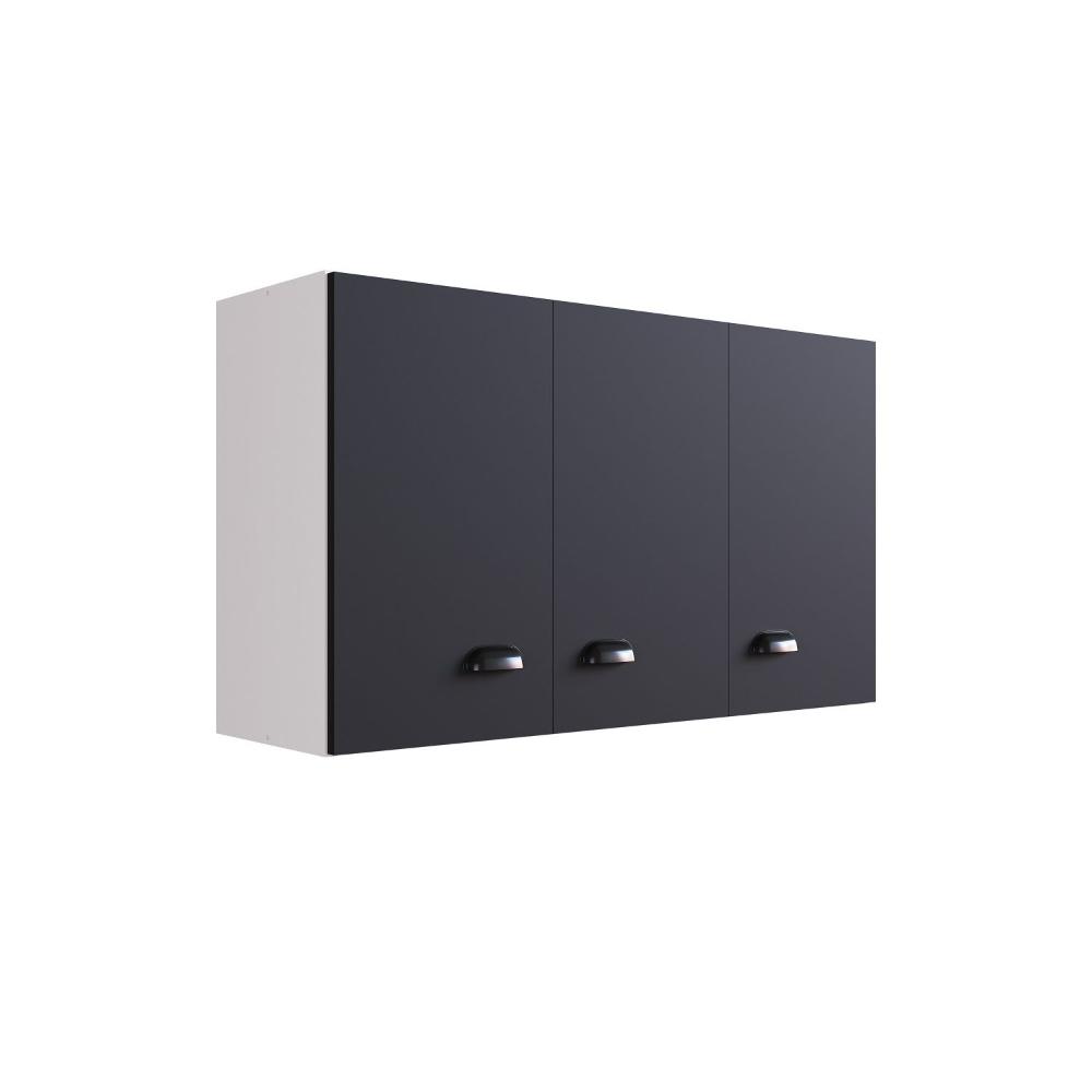Aéreo 3 portas Retrô Mia Coccina Preto - Art In Móveis