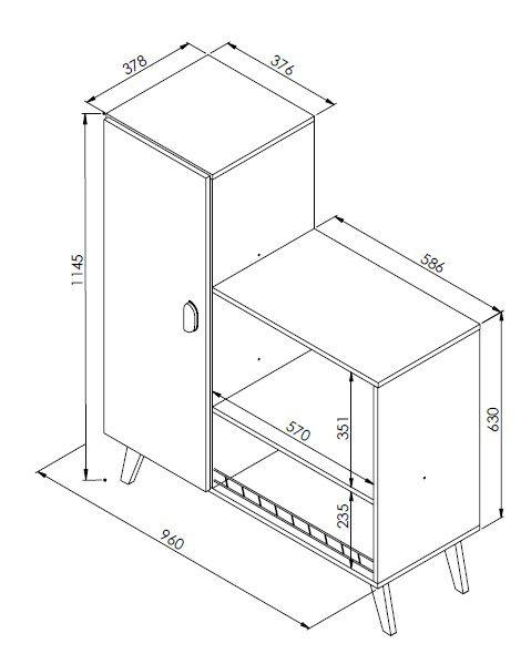 Balcão Fruteira com Porta Para Fornos Xangai Branco - Art In Móveis