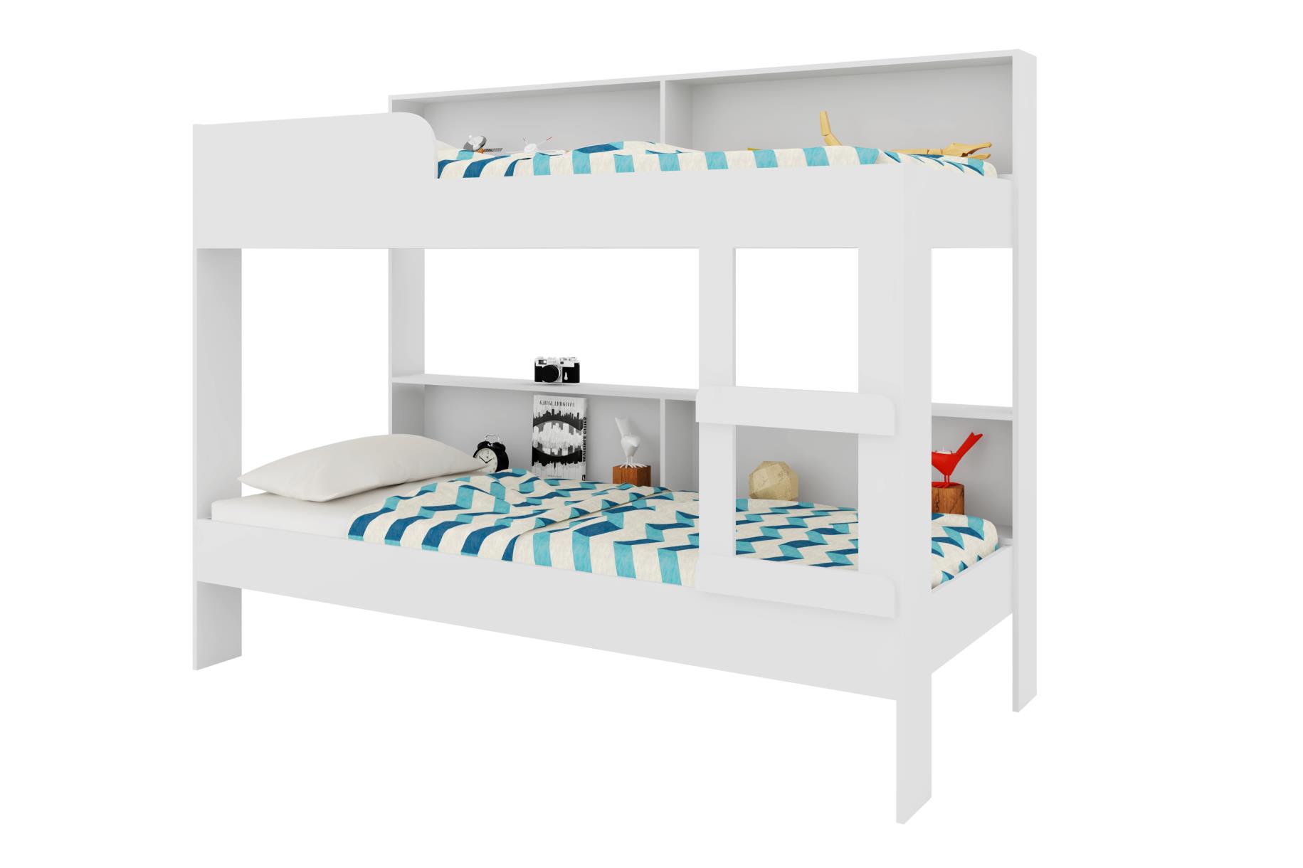 Beliche Com Estante 90 Miami Branco - Art In Móveis