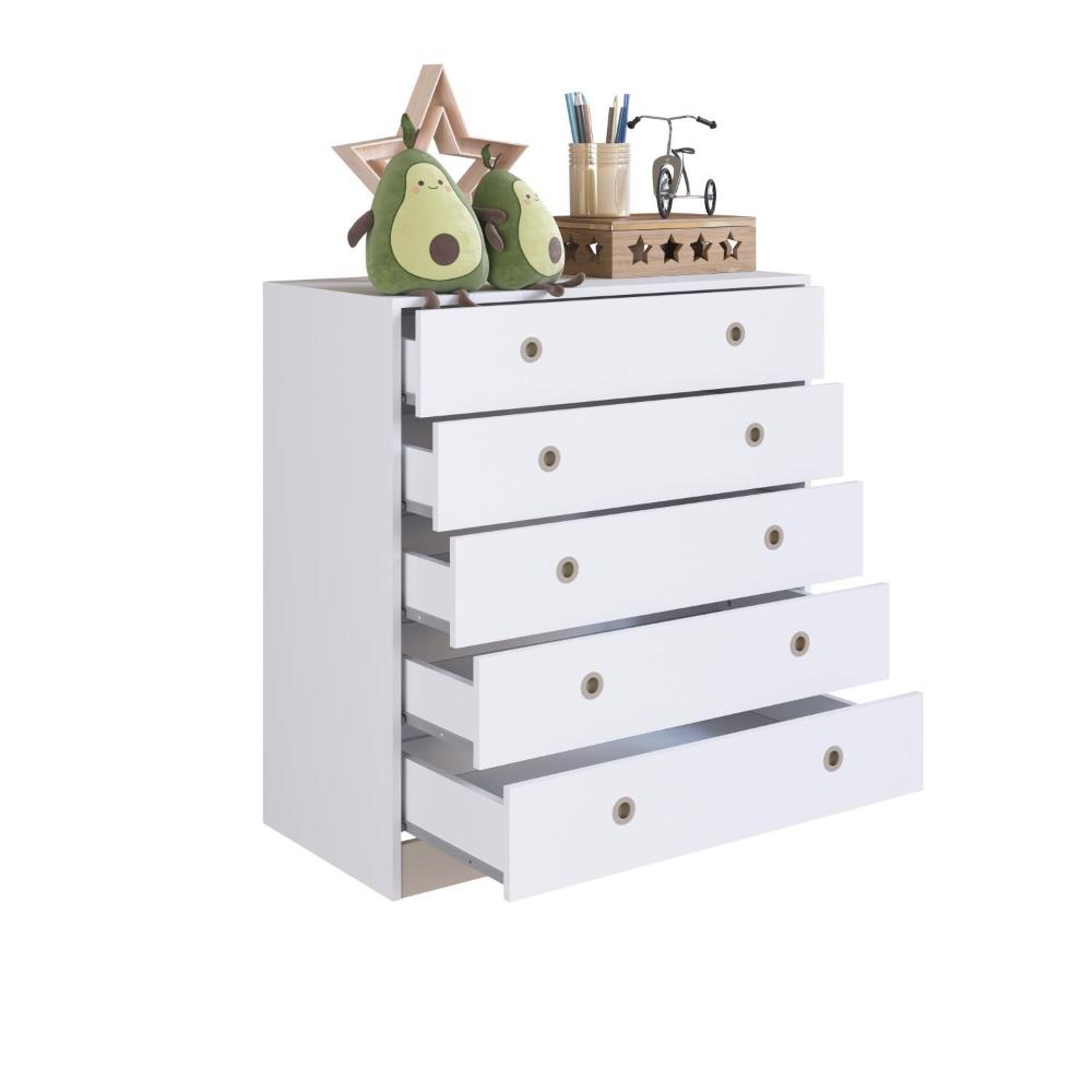 Cômoda 5 Gavetas Amore Branco - Art in Móveis