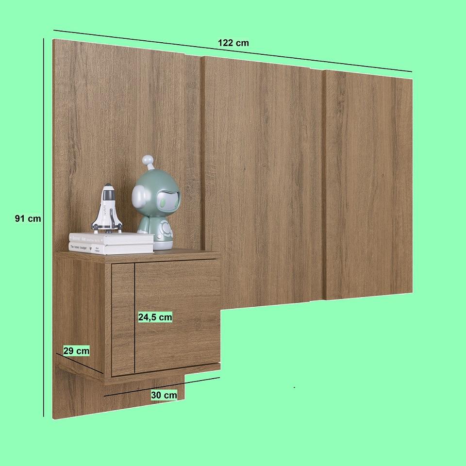 Cabeceira Cama Solteiro Com Mesa 80/90 Zurique Mel