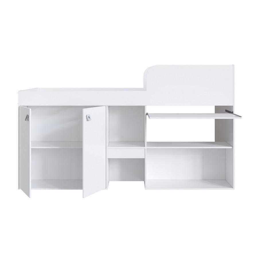 Cama Alta Multifuncional c/ escrivaninha 90 Monterey Branco