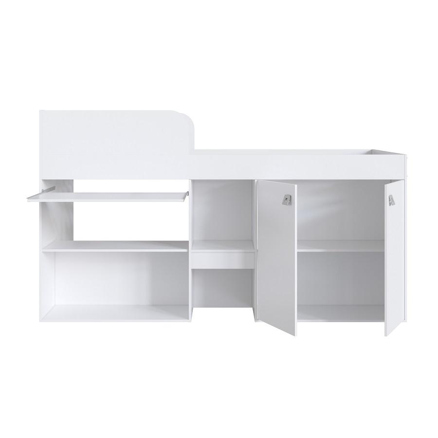 Cama Alta Multifuncional c/ escrivaninha 90 Monterey Branco