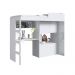 Cama Alta Multifuncional com baú e Estação de Trabalho 80 Lion Branco - Art In Móveis