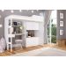 Cama Alta Multifuncional com baú e Estação de Trabalho 80 Lion Branco - Art In Móveis