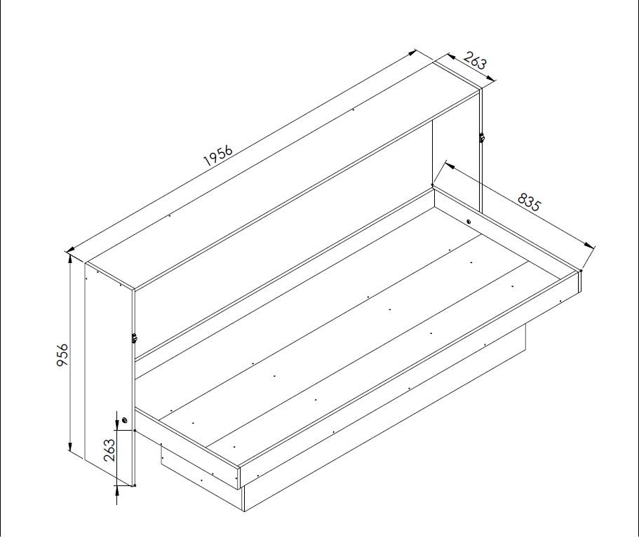 Cama Articulável Horizontal Solteiro c/ Estação de Trabalho 80 Latino Branco - Art in móveis