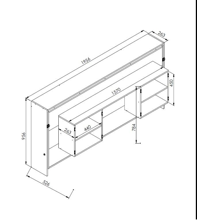 Cama Articulável Horizontal Solteiro c/ Estação de Trabalho 80 Latino Branco - Art in móveis