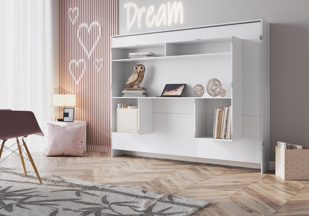Cama Articulavel Horizontal Casal c/ Estacao de trabalho 140 Latino Branco