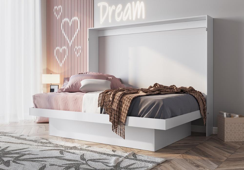 Cama Articulavel Horizontal Casal c/ Estacao de trabalho 140 Latino Branco
