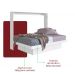 Cama Articulavel Horizontal Casal c/ Estacao de trabalho 140 Latino Branco